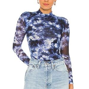 h:ours blue tie dye Monroe bodysuit size XL
